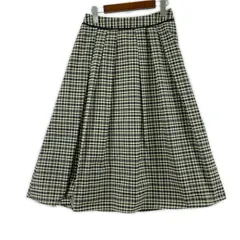 Reflect リフレクト チェック タック フレアスカート size11/ブラック×アイボリーのサムネイル