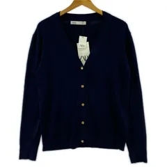 ZARA ザラ タグ付きカーディガン sizeEUR L/ネイビー