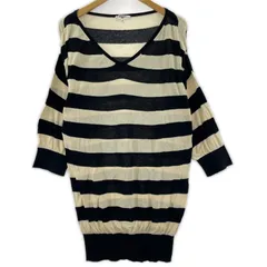 NATURAL BEAUTY BASIC ナチュラルビューティーベーシック ボーダーニット sizeM/オフホワイト×ブラック
