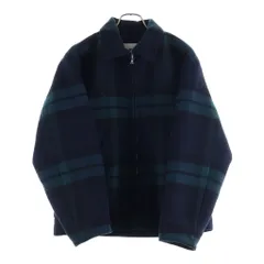 WTAPS (ダブルタップス) 25AW WRECKER JACKET WOPL MELTON TEXTILE 252TQDT-JKM03 チェック柄 ウール ジップアップジャケット ブルゾン ネイビーのサムネイル