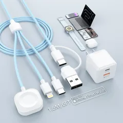 【2025新版】3in2 充電ケーブル iPhone アップルウォッチ 同時充電 3A急速充電 超高耐久性 USB Type C ケーブル iphone 充電コード Apple Watch 充電ケーブル iPhone/iPad/Apple Watch ...