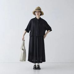 2025AW✨ネストローブ　シアーコットンリネンケープブラウス ネストローブ 清水みさとさん別注 シアーコットンリネンケープブラウス