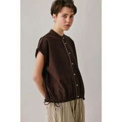 新品タグ有り☆plage別注アトリエフランセ☆2WAYブラウス☆ブラウンA