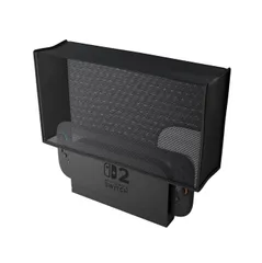 Switch2専用ダストカバー Switch2保護カバー スイッチ2防塵グッズ 防塵 防汚 傷防止 スイッチ2対応 Switch2向けの スイッチ2と互換性のある NS2保護 メッシュ 排熱 (ブラックメッシュ, Switch2専用)