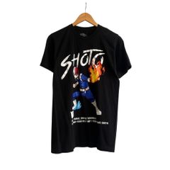 人気アニメ☆ヒロアカ ビッグロゴプリントTシャツ SHOTO ブラック L 