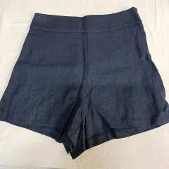 ネイビー リネン ハーフパンツ ショートパンツ 26サイズ 夏 63044