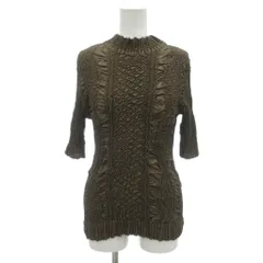 ペプラム PEPLUM 美品 シャーリング カットソー ロンT 立体プリーツ 2 カーキ グリーン /MG ■ECD001