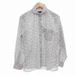 未使用品 ニューヨーカー NEWYORKER シャツ M ホワイト系 長袖 総柄 /TL ■ECF004