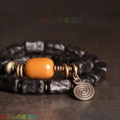人気ギフト オリジナルデザイン 黒檀ビーズのブレスレット ヴィンテージ風 男女兼用 手作り ハンドメイド アクセサリー プレゼント おしゃれ 誕生日 ギフト 数量限定  SGP012