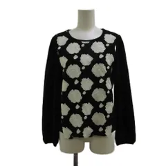 トゥービーシック TO BE CHIC カットソー 42 黒 ブラック 白 ホワイト 花柄 レース ラウンドネック 長袖 /PPのサムネイル
