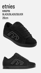 [ETNIES] 26㎝ 에트니즈 KINGPIN (BLACK/BLACK/SILVER) KINGPIN BLACK/BLACK/SILVER ETNIES 에트니스 슈즈 구두 스니커 스케이트 AIDAN CAMPBELL