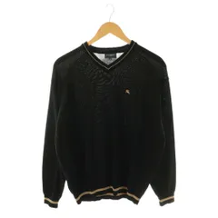 バーバリーゴルフ BURBERRY GOLF ニット カットソー M 黒 ブラック 長袖 ラウンドネック BFT53-306-09 /GG ■ECE003のサムネイル