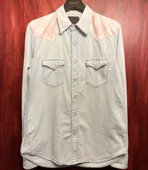 MADE IN JAPAN製 R.H. Vintage Ron Herman 長袖ダンガリーウエスタンシャツ ライトインディゴ Lサイズのサムネイル