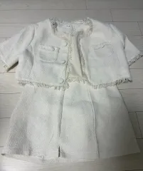 アイボリー ツイード ジャケット スカート セットアップ
