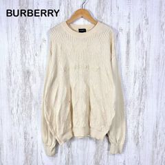 極美品】Burberrysバーバリーズ 90s ウール製パッチケーブルニットL 