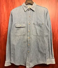 MADE IN USA製 Prentiss OUTDOORS 80's 長袖デニムシャツ ライトインディゴのサムネイル