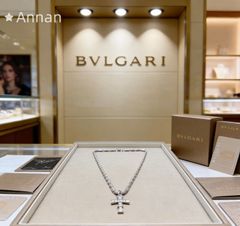 『断捨離中』ブルガリ正規　チャーム新品／ベネチアンネックレス付き　55センチ BVLGARI ロゴプレートチャーム美品\ベネチアンネックレス 断捨離中