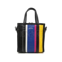 ら*む様 極美品 バレンシアガ バザール クラッチバッグ ストライプ