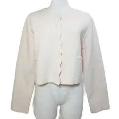 セルフォード CELFORD 19AW スカラップニットジャケット ノーカラー ショート丈 38 M相当 ライトピンク CWNJ195057 /Xのサムネイル
