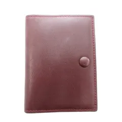 コールハーン COLE HAAN カードケース 名刺入れ 赤紫 ワインレッド 無地 ステッチ ボタン留め /IB ■GY99のサムネイル
