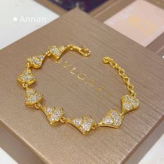 美品✨ニナリッチ、ハートラインストーンレディースブレスレット_323