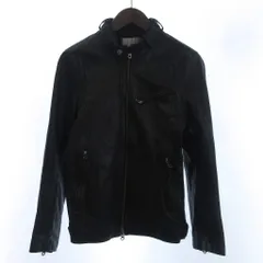 タケオキクチ TAKEO KIKUCHI TK ライダースジャケット ブルゾン フルジップ ヤギ革 黒 ブラック 2のサムネイル