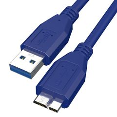 USB 3.0 Cable, USB A Male to microB Male Data Cable, High-Speed ​​Transfer, Compatible with External HDDs, SSDs, External BD Drives, Galaxy Note3, S5, etc., 1M