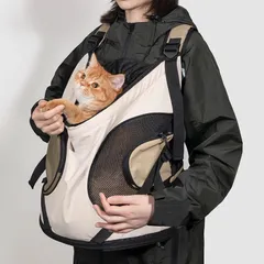 猫用ペットリュック 抱っこ紐 前抱き メッシュ 通気性抜群 調節可能 お出かけ