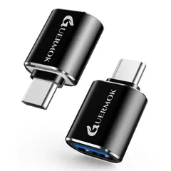 Guermok USB-C 変換アダプタ 2個セット USB 3.0メス OTG対応 USB-Cオス Type-Cアダプタ MacBook Pro Pad Phone 16 15 Thunderbolt 3/4 対応 黒