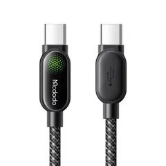 Mcdodo USB-C to USB-Cケーブル 100W PD急速充電 Type-Cケーブル E-markerチップ搭載 高速データ転送 蛍光グリーンの点滅ライト付き アクリル製のシェル 頑丈なナイロン編み素材 タイプC 充電コード Macboo ...
