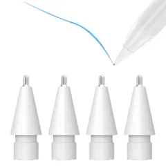Apple Pencil置換ペン先、高感度ペン先、Apple Pencil初代/第2世代に対応、耐摩耗、精密制御、視界遮蔽なし（4本入）