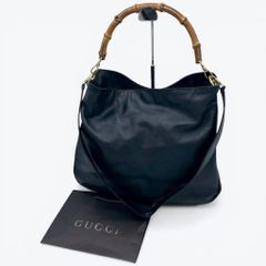 美品✨グッチ バンブー トートバッグ 2way ビジネス 肩掛け ブラック