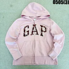 XL GAP(ギャップ) フラワー 刺繍 フードジップアップ ピンク 0505(3)
