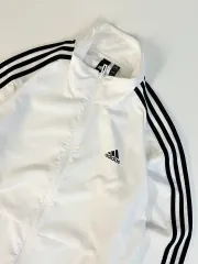 アディダス adidas 白 ハイネック オーバーサイズ ウィンドブレーカー ジャージ xl