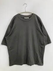 UNIQLO U ユニクロユー Tシャツ/カットソー XL グレー 無地 ミドル丈 半袖 クルーネック(丸首)
