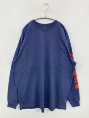 Carhartt カーハート Tシャツ/カットソー XL ブルー 無地 ブランドロゴ ミドル丈 長袖 クルーネック(丸首)