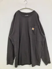 Carhartt カーハート Tシャツ/カットソー 2XL TALL ブラック 無地 ワンポイント ブランドロゴ ミドル丈 長袖 クルーネック(丸首)
