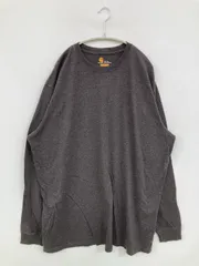 Carhartt カーハート Tシャツ/カットソー XL グレー 無地 ブランドロゴ ミドル丈 長袖 クルーネック(丸首)