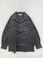 UNIQLO JW Anderson ユニクロジェイダブリューアンダーソン シャツ/ブラウス XXL グレー コットン 無地 ワンポイント 刺繍 ミドル丈 長袖 オープンカラー