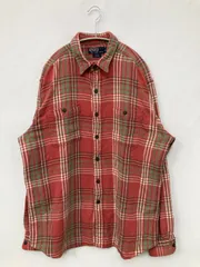 Polo by Ralph Lauren ポロバイラルフローレン シャツ/ブラウス L レッド コットン チェック柄 ミドル丈 長袖 レギュラーカラー