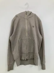 FRED PERRY フレッドペリー パーカー S グレー コットン 無地 ブランドロゴ ジップアップ 長袖