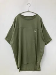 Lee リー Tシャツ/カットソー L カーキ 無地 バックプリント ワンポイント ブランドロゴ ミドル丈 半袖 クルーネック(丸首)