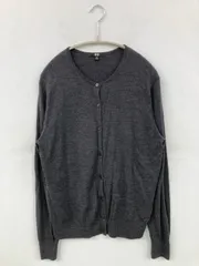 UNIQLO ユニクロ カーディガン/ボレロ XL グレー 無地 ミドル丈 長袖