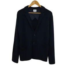 B&Y ユナイテッドアローズ BEAUTY&YOUTH ビューティー&ユース ジャケット カーディガン ニット テーラード シングル ウール 無地 長袖 M 紺 ネイビー