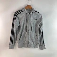 adidas スリーストライプスフルジップパーカー メンズ S グレー 35210002