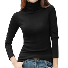 秋冬 初春 日常 デート 通勤 おしゃれ 無地 ストレッチ 小顔効果 tシャツ タートルネック インナー レイヤード カットソー 長袖 Tシャツ レディース トップス ハイネック