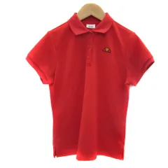 エレッセ ellesse スポーツウェア ポロシャツ 半袖 ワンポイントロゴ刺繡 鹿の子 M 赤 レッド /YS16