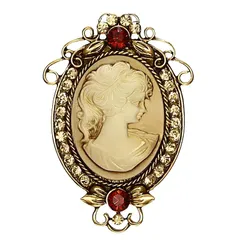 【新品】 [JEMMY LIA]カメオ ブローチ レディース アンティーク調 ゴールド 上品 クラシカル ヴィンテージ風 女性モチーフ おしゃれ ジャケット ストール バッグ ギフト プレゼント 1