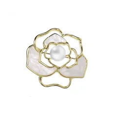 【新品】 ブローチ レディース 花 リボン パール風 上品 フォーマル アクセサリー 入学式 卒業式 結婚式 おしゃれ 全6種 (バラ) 1