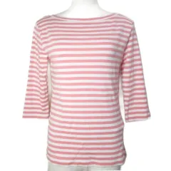 マックス&コー MAX&CO. 美品 22SS カットソー Tシャツ 7分袖 ボーダー ボートネック プルオーバー XS ピンク ホワイト /Xのサムネイル